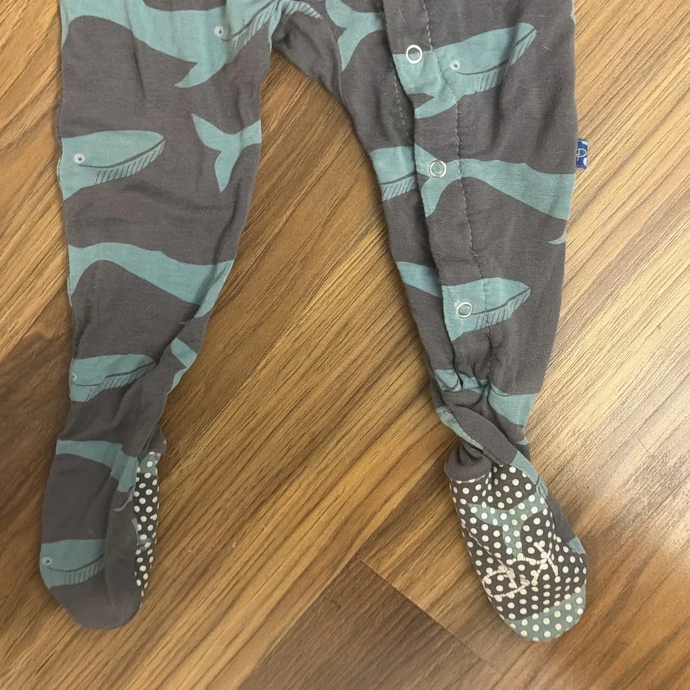 Kickee Pants Baby Boys 6-12 Months Whale Footed Sleeper Pajamas